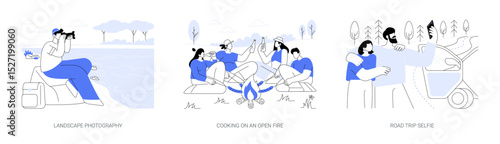 Holiday activities isolated cartoon vector illustrations se