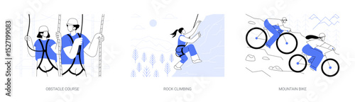 Extreme leisure activities isolated cartoon vector illustrations se