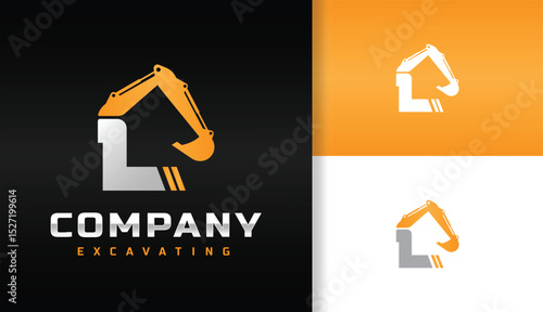 LETTER L EXCAVATOR LOGO DESIGN