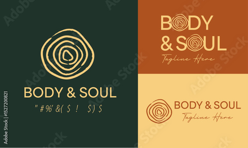 Body and Soul Meditation Earth Zen Yoga Logo Vector Concept Illustration