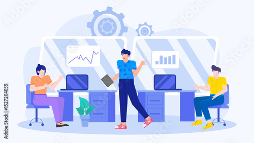 Three people working in an office, suitable for business presentations, website design, blog posts, articles, and social media content.
