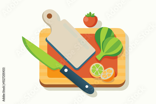 kitchen knife cutting board veggie icon