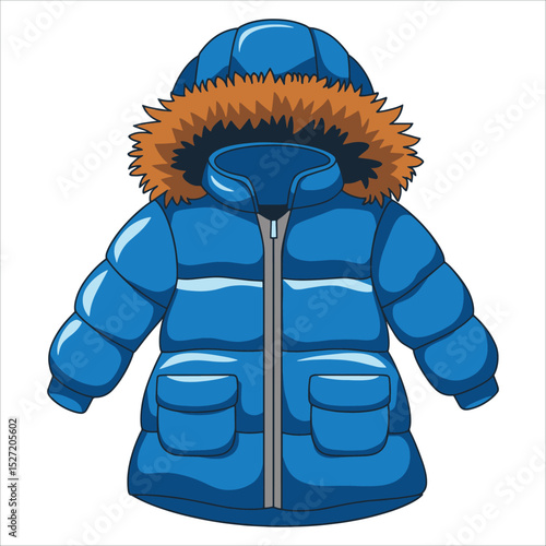 Winter coat vector icon isolated. Cold weather apparel illustration for seasonal fashion designs.