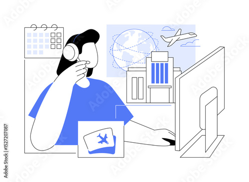 Contact travel agent isolated cartoon vector illustrations.