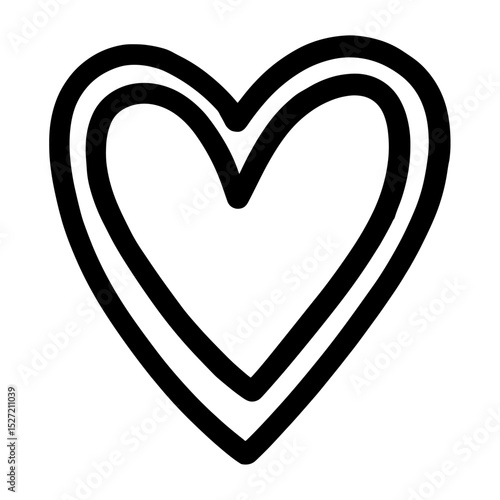 Line drawing of a heart-shaped outline simple design vector