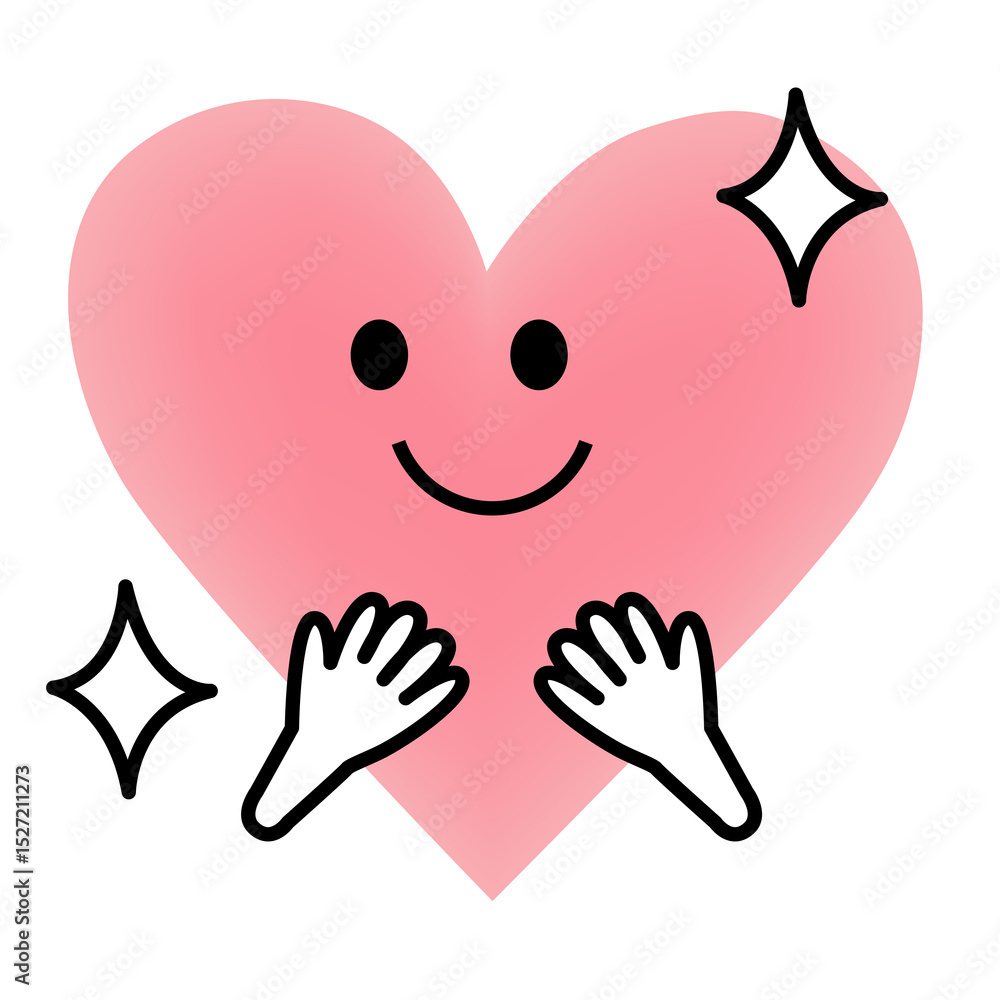 Obraz premium ピカピカの笑顔のハート