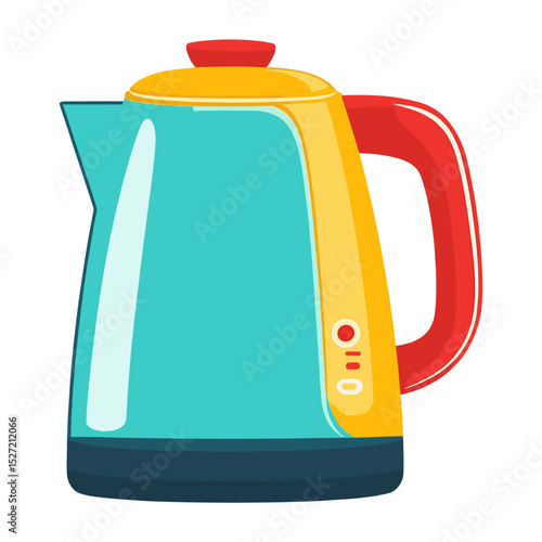 Electric kettle kitchen appliances illustration electric colorful vector