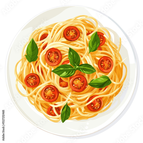 Spaghetti alla Caprese spaghetti pasta food vector