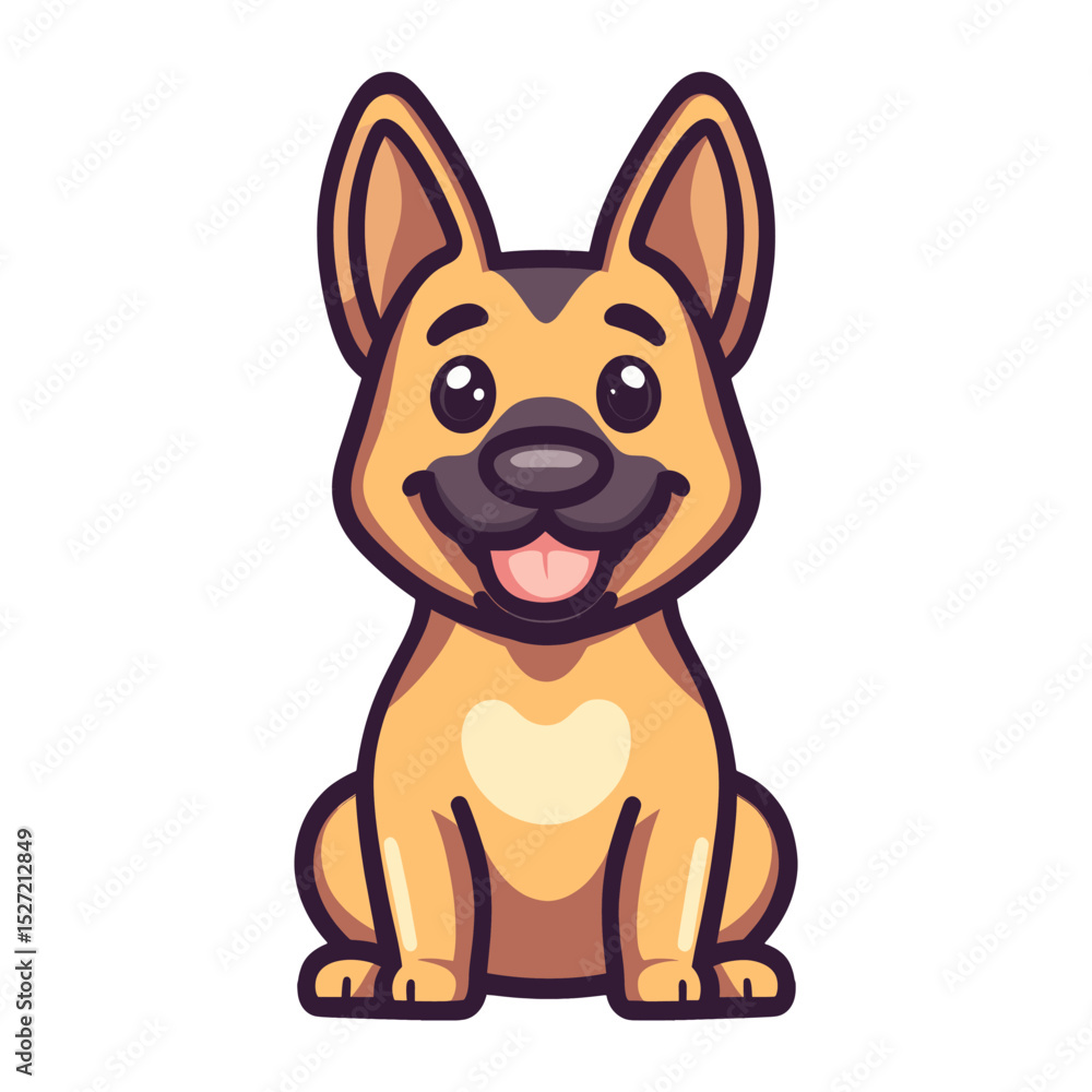 German Shepherd dog character cartoon vector German Shepherd dog character cartoon vector
