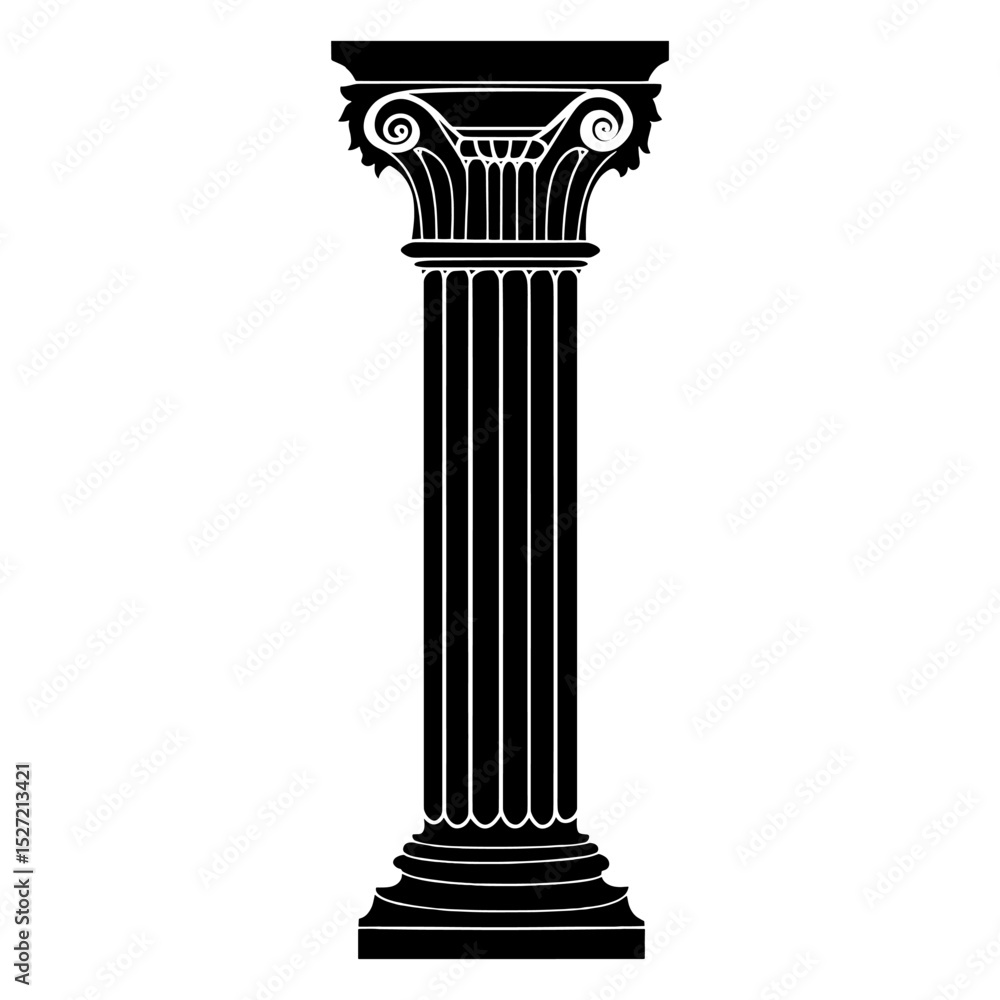 Fototapeta premium Thick Indian pillar architecture column architectural vector