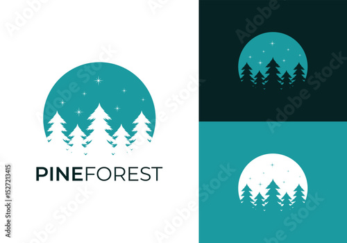 This is a pine forest logo. This logo is suitable for outdoor communities, places to visit, outdoor gear shops and the like.