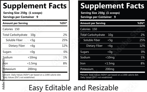 Supplement Facts, Nutrition facts, Nutrition label, Supplement label, Supplement, Nutrition
