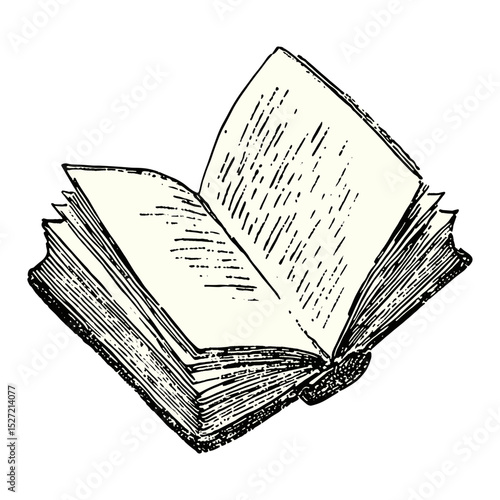Book open sketch drawing art vector