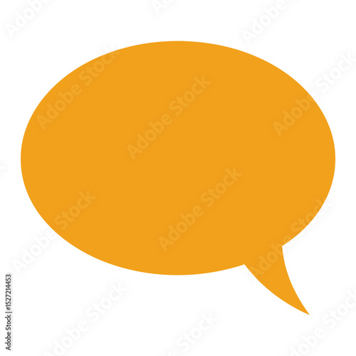 A orange speech bubble icon color communication conversation vector