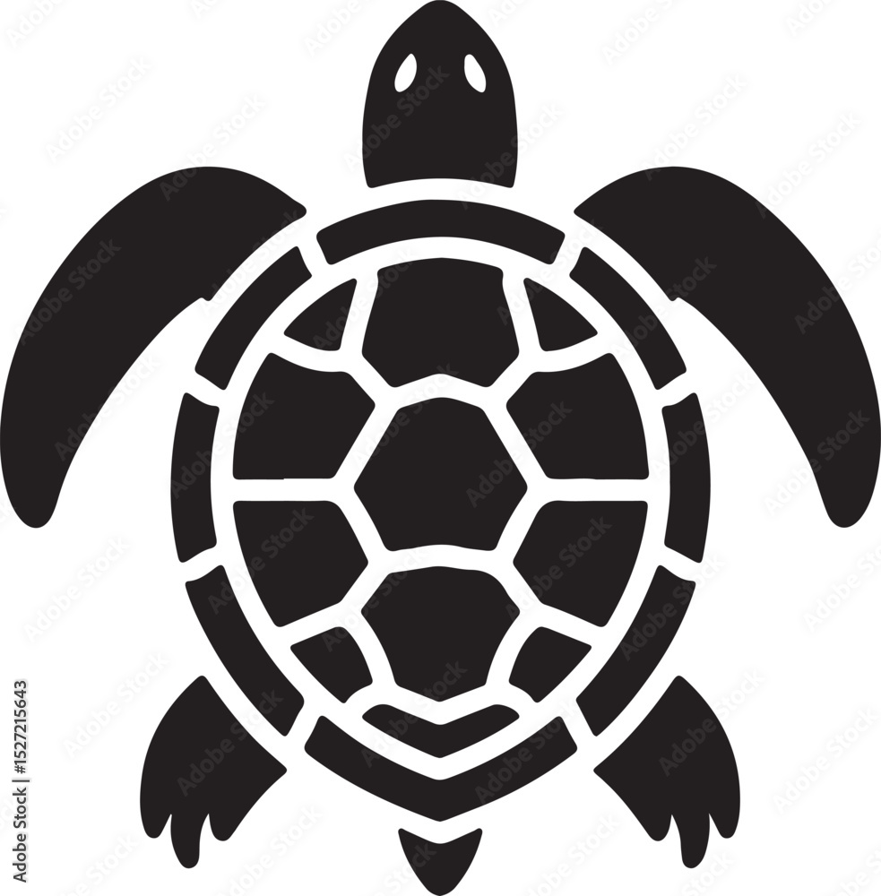 Obraz premium Turtle Black Silhouette Vector, Sea Animal Clipart & Ocean Wildlife Design