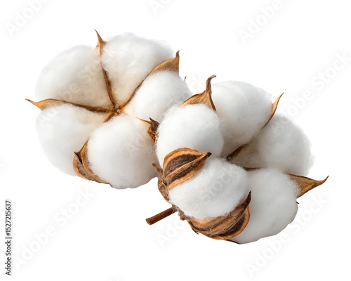 Quadro su tela Cotton bolls isolated on transparent background