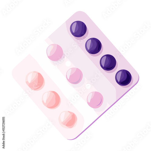 Birth control pills illustration medication pharmaceutical vector