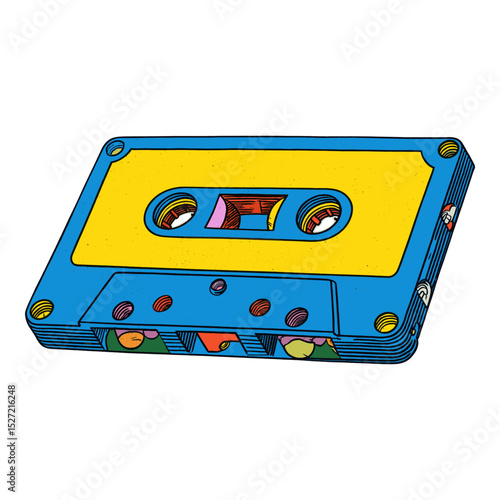 Music tape illustration cassette colorful vector
