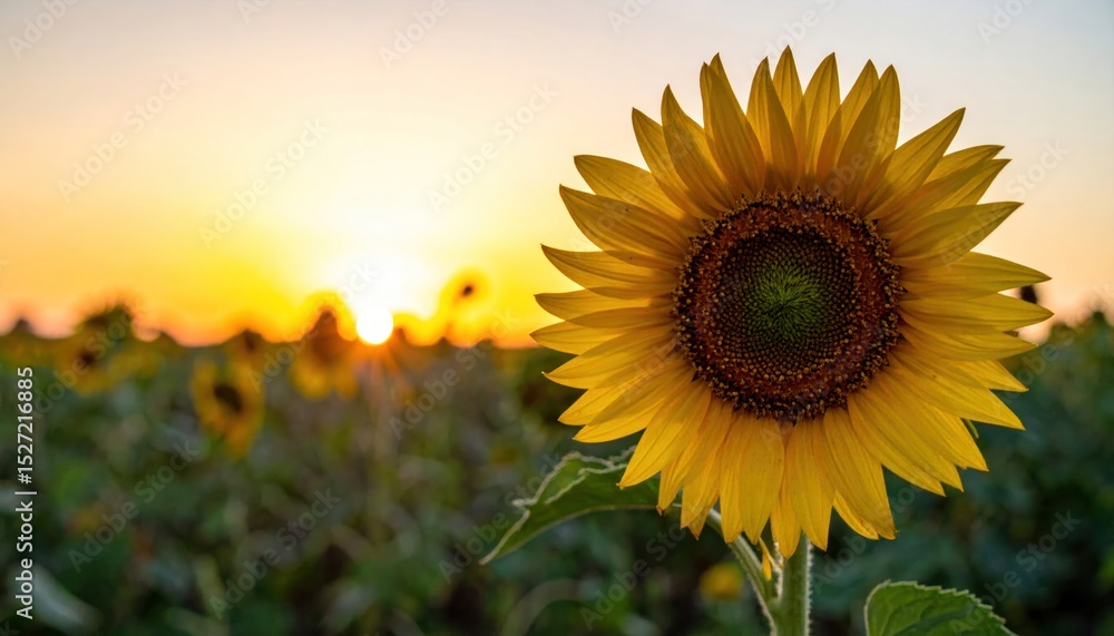 Obraz premium Sunflower at sunset
