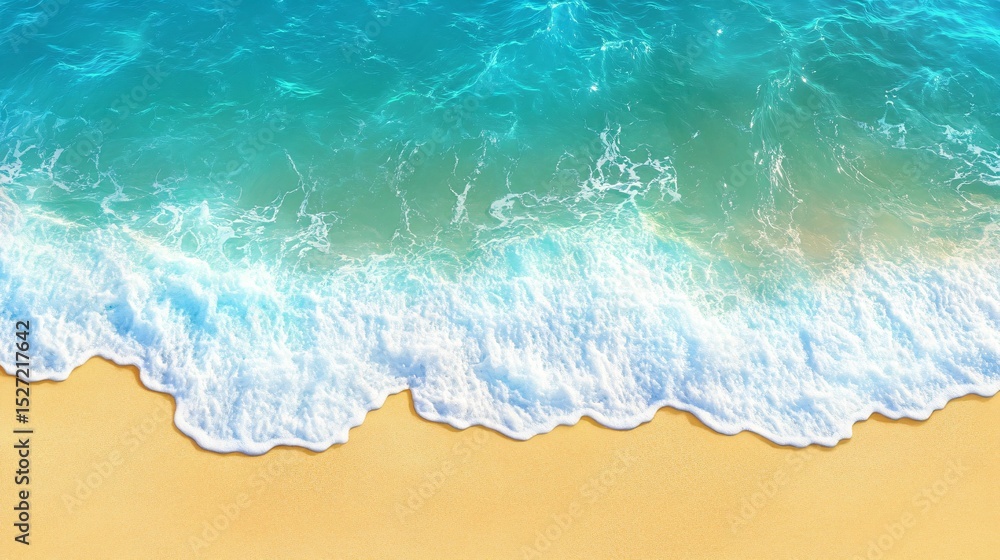 Serene Ocean Waves Gently Lapping on Soft Sandy Beach Shoreline Serene Ocean Waves Gently Lapping on Soft Sandy Beach Shoreline