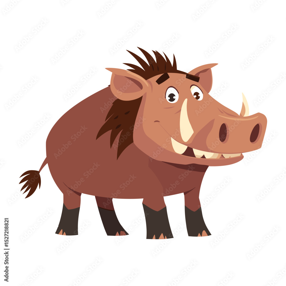 Fototapeta premium Vector illustration of Warthog wildlife warthog cartoon vector
