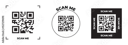 QR code vector file. Digital code identification scan. information or payment bar code. QR retail app scan. vector