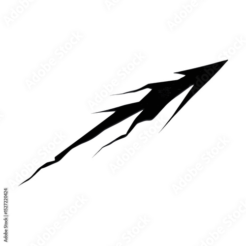 Black lightning bolt silhouette directional weaponry vector