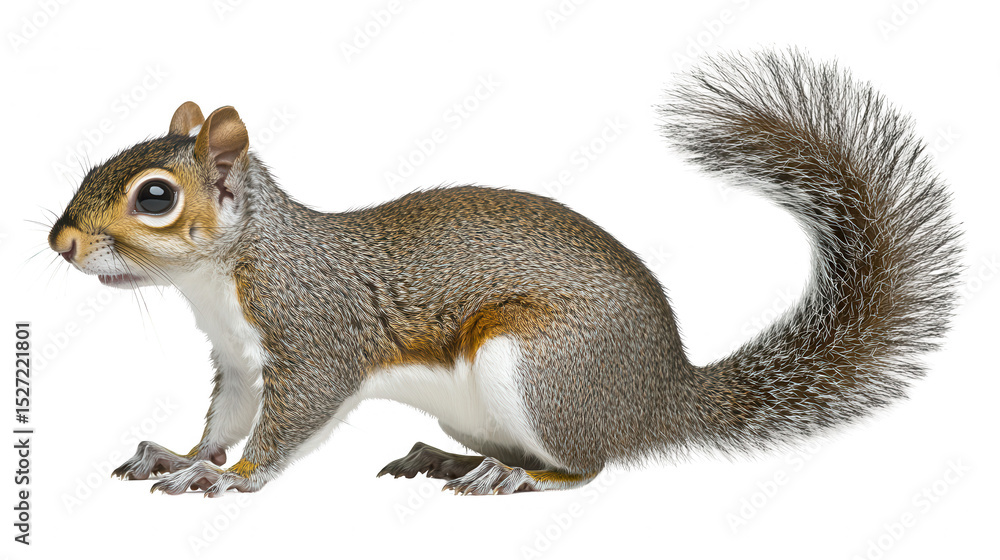 A Detailed Portrait of a Grey Squirrel Posed Beautifully Against a PNG Transparent Background A Detailed Portrait of a Grey Squirrel Posed Beautifully Against a PNG Transparent Background