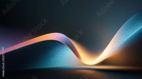 Abstract fluid wave, glowing gradient colors, smooth curves, modern design.