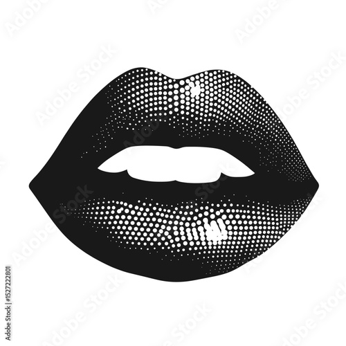 Halftone lip lips illustration graphic vector