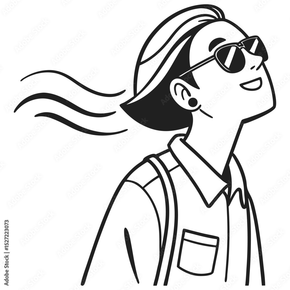 Cool Man with Sunglasses Vector Illustration Black and White Modern Style Fashion Portrait Hipster Look Trendy Graphic Design Cool Man with Sunglasses Vector Illustration Black and White Modern Style Fashion Portrait Hipster Look Trendy Graphic Design