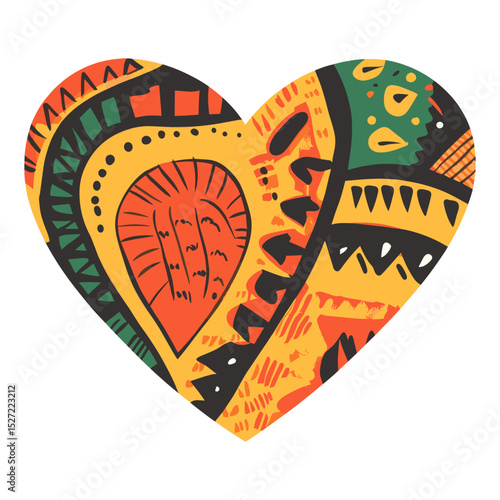 Carttoon heart icon patterns abstract colorful vector