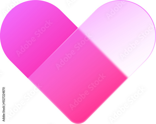 Transparent Background Heart Glassmorphism Icons