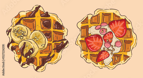 vector illustration of waffle