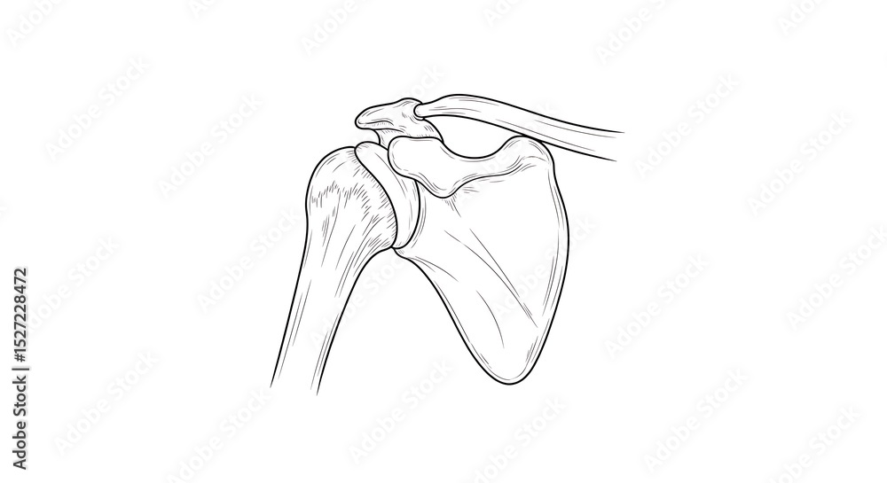 Obraz premium Shoulder Joint Anatomy Drawing