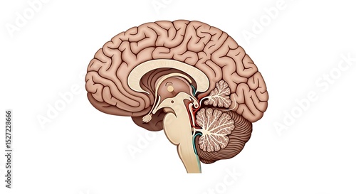 Human Brain Anatomy Medical Illustration