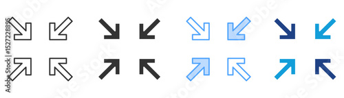 Minimization Icon Set Multiple Style Collection