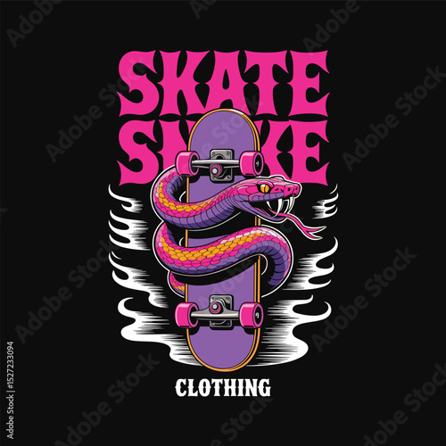 Snake Skateboard Streetwear Graphic