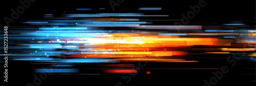 Dynamic cyber technology concept with neon interface elements, ideal for data visualization dashboards, cybersecurity presentations, and tech conference visuals. 