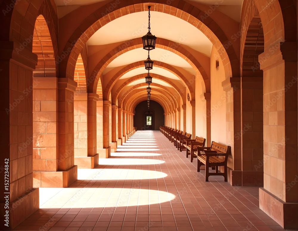 Fototapeta premium Sunlit arched walkway