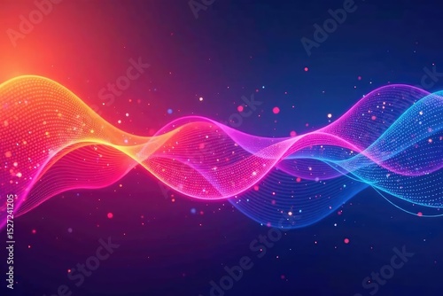 Abstract wavy lines, flowing pattern in vibrant hues, decor, art, design