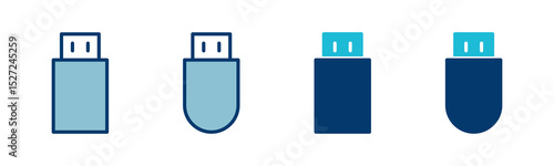 Usb icon vector isolated on white background. Flash disk icon vector
