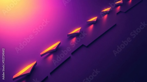 Ascending Neon Arrows.