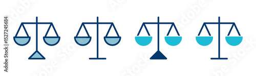 Scales icon vector isolated on white background . Law scale icon. Justice sign