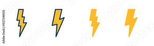 Lightning icon vector isolated on white background. Bolt icon vector. Energy and thunder electric icon