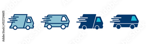 Delivery Icon vector isolated on white background. Fast Delivery Icon. Fast shipping delivery truck. Truck icon delivery
