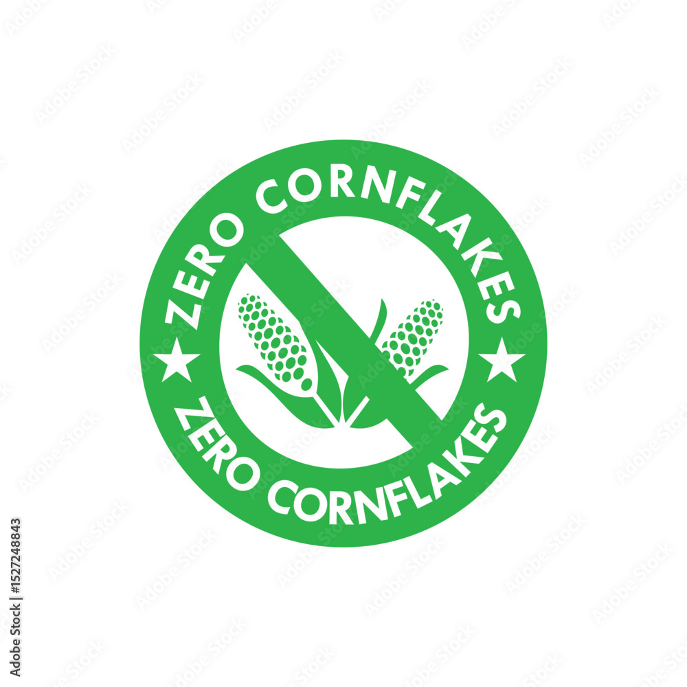 Zero Cornflakes Vector Sign Stemp Green Zero Cornflakes Vector Sign Stemp Green