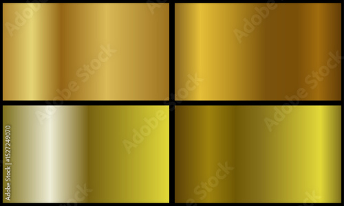 metallic gold color gradient set	