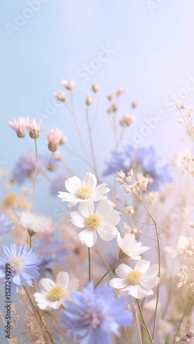 white flowers in spring, floral background