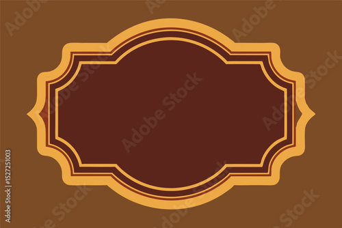 This image features a decorative, ornate frame with a rich brown background. The frame itself is a deep brown color, bordered by a lighter, golden-brown outline. The overall design suggests a classic 